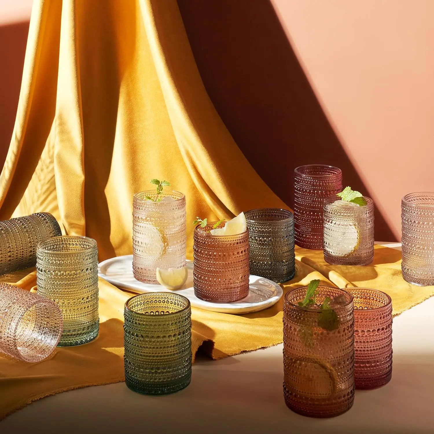 Hobnail Beaded Highball Drinki - đánh giá và giá Highball Glass Set