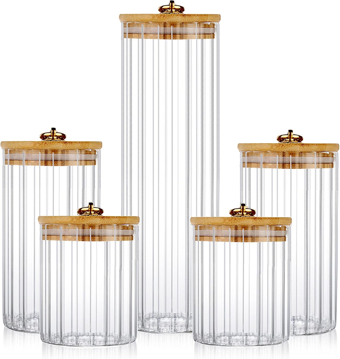 Glass Storage Jars Set of 5, D - đánh giá và giá Home Bar And Coffee