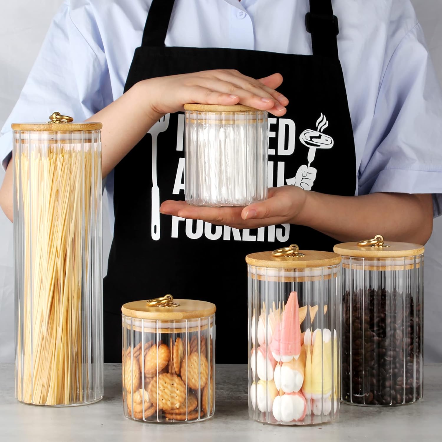 Glass Storage Jars Set of 5, D - đánh giá và giá Home Bar And Coffee