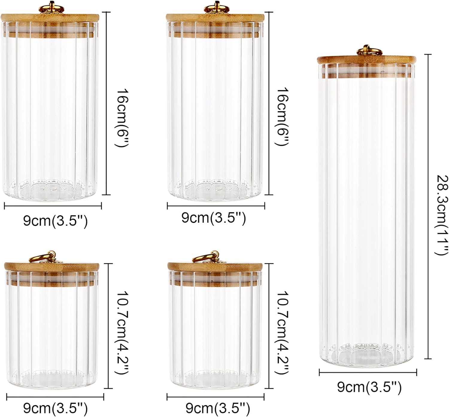 Glass Storage Jars Set of 5, D - đánh giá và giá Home Bar And Coffee