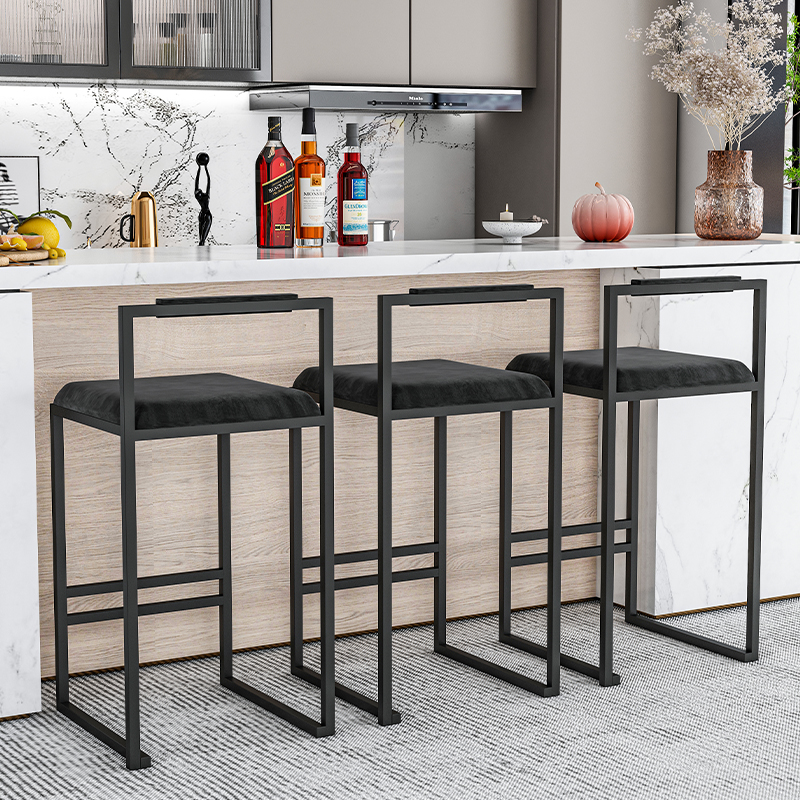 Nordic Velvet Black Bar Chairs - đánh giá và giá Home Bar Lounge