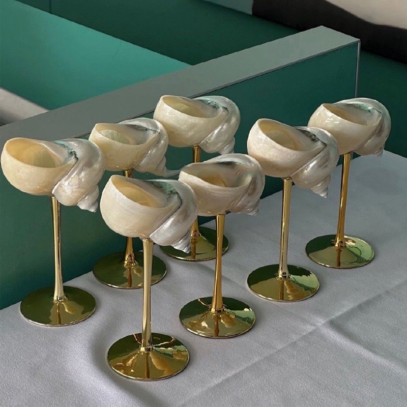 Natural Conch Wine Glass Bar a - đánh giá và giá Home Bar Setup