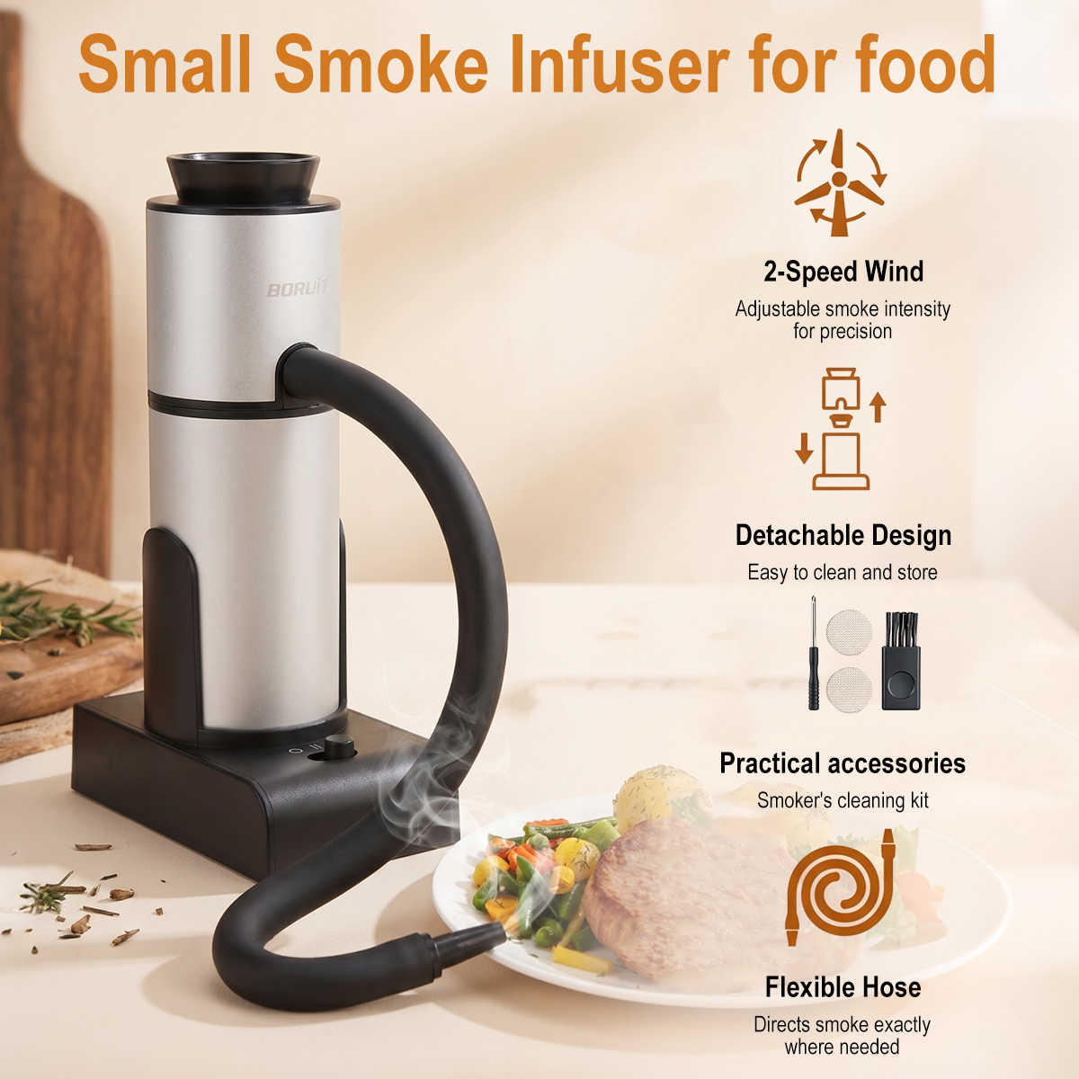 BORUiT SK303 Portable Food Col - đánh giá và giá Smoking Gun Kit