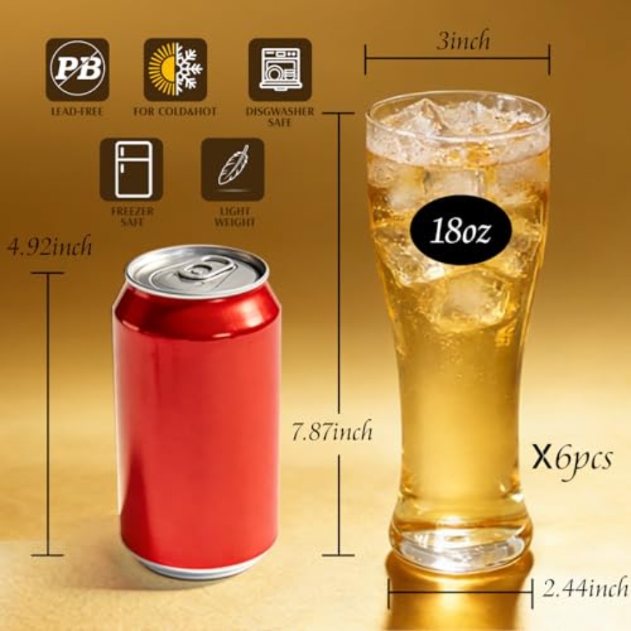 18 oz Pilsner Beer Glasses Set - đánh giá và giá Highball Glass Set