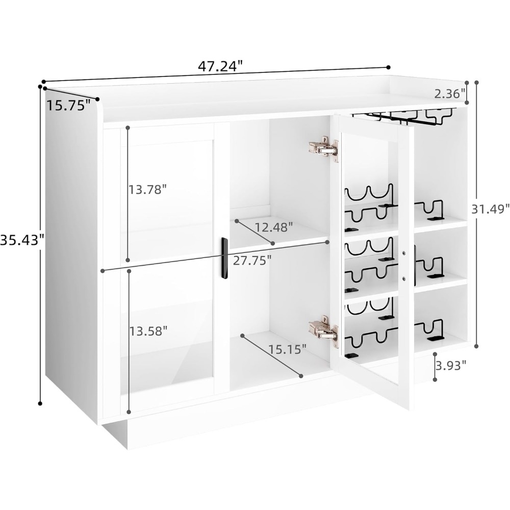 Wine Bar Cabinet with LED Ligh - đánh giá và giá Home Bar And Cabinet