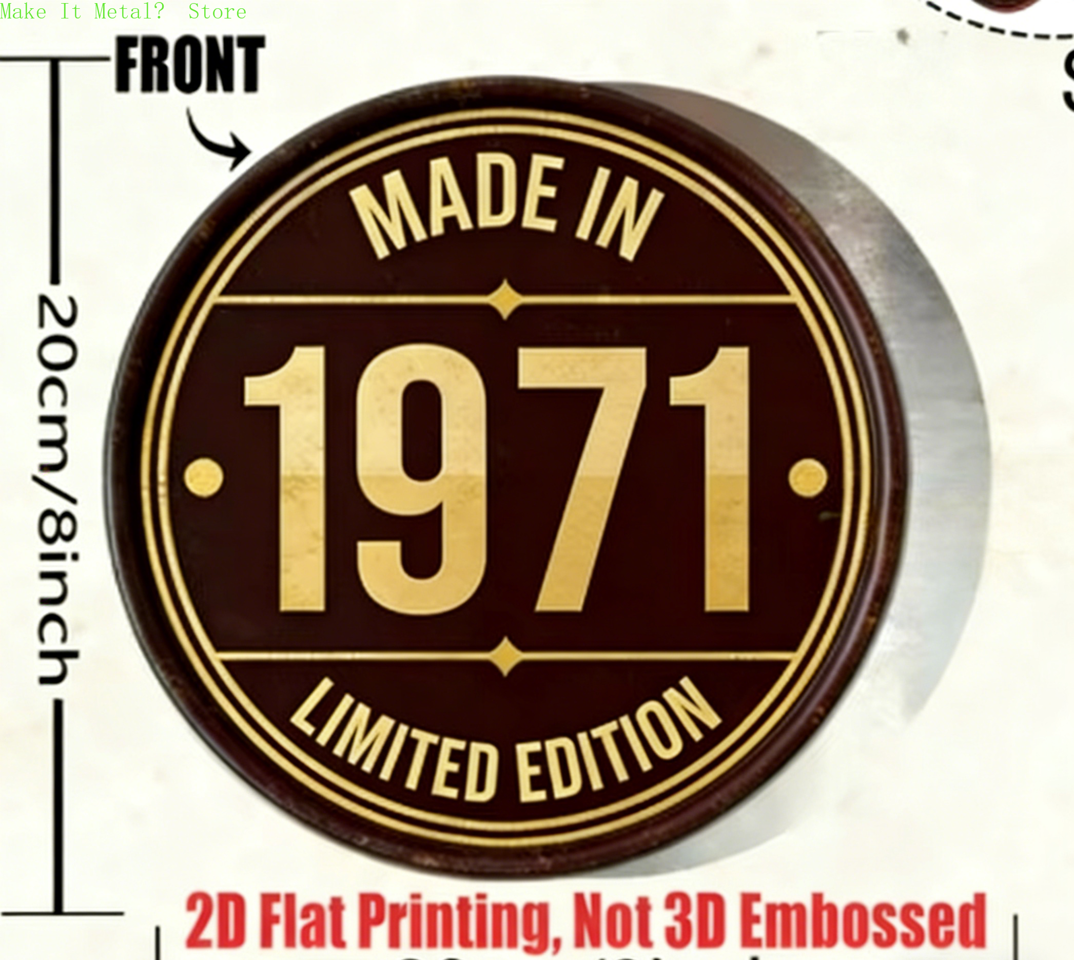 Made in 1971 20cm/8inch 2D Fla - đánh giá và giá Home Bar Cafe