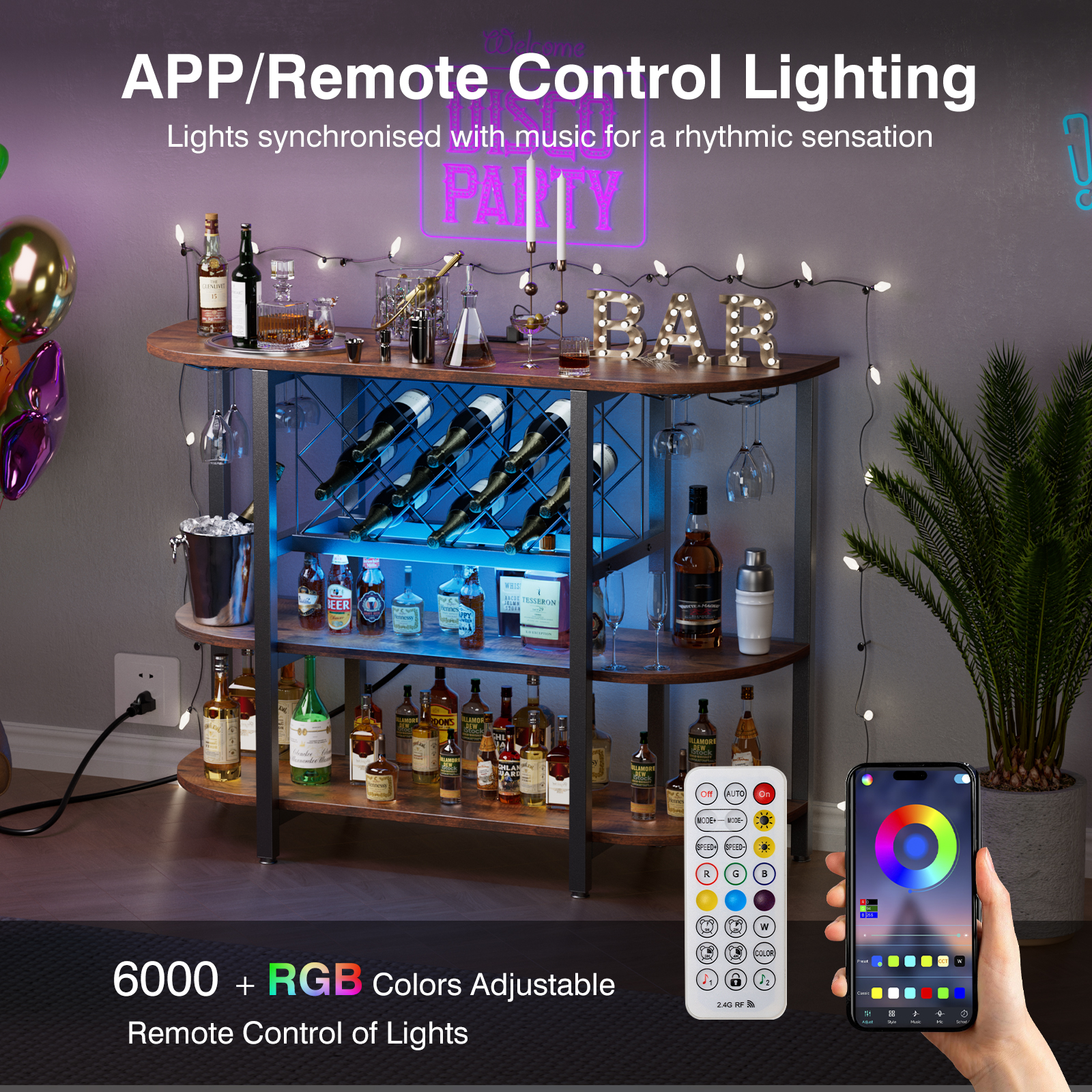 JHK LED Home Bar Cabinet with  - đánh giá và giá Home Bar And Cabinet