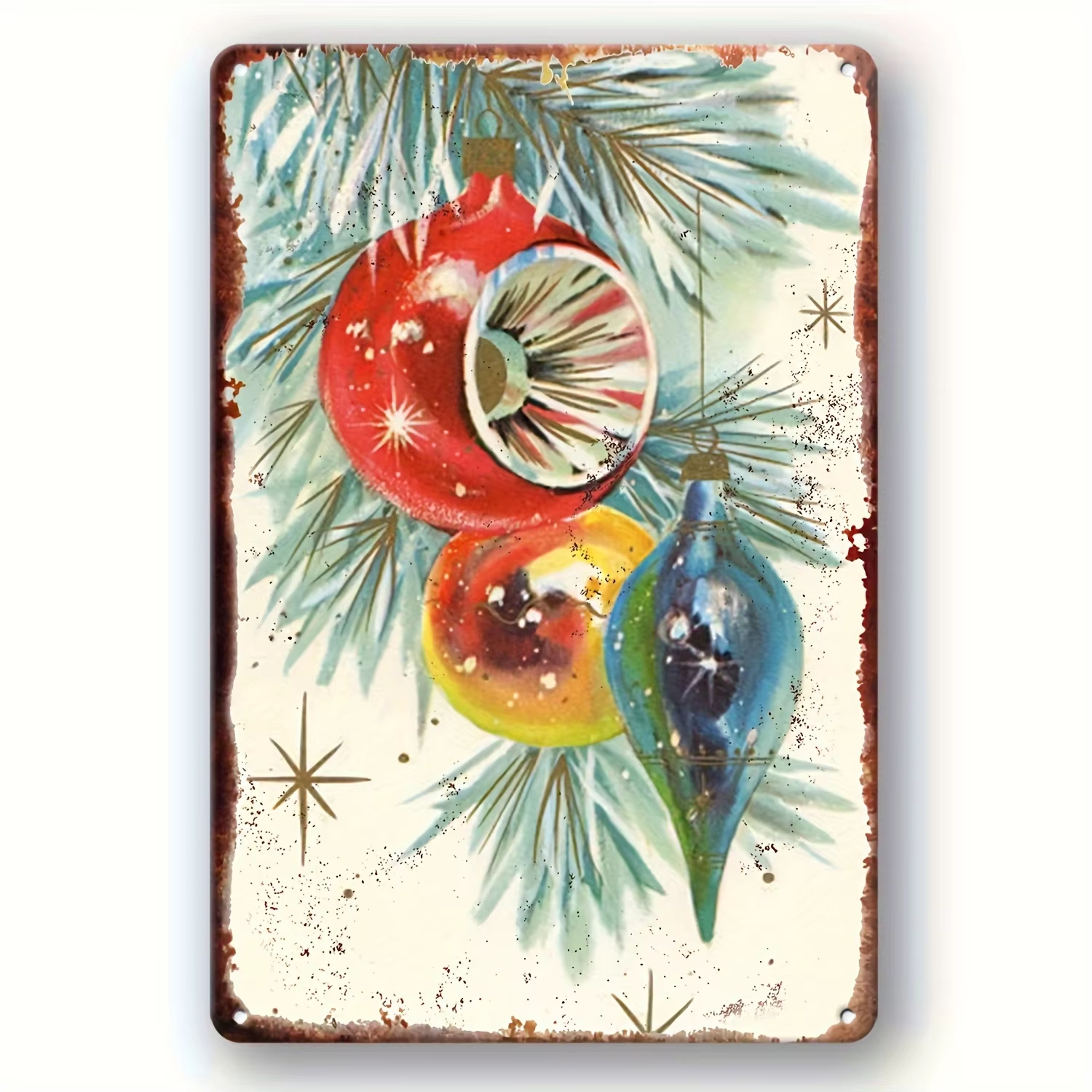 Vintage Christmas Metal Tin Si - đánh giá và giá Home Bar Cafe