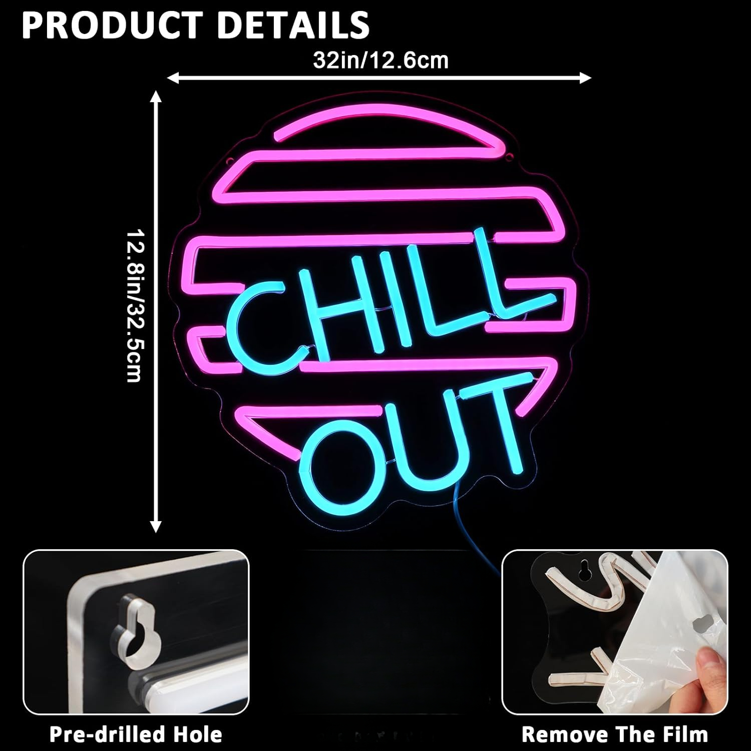Chill Out Neon Sign for Wall D - đánh giá và giá Home Bar Lounge