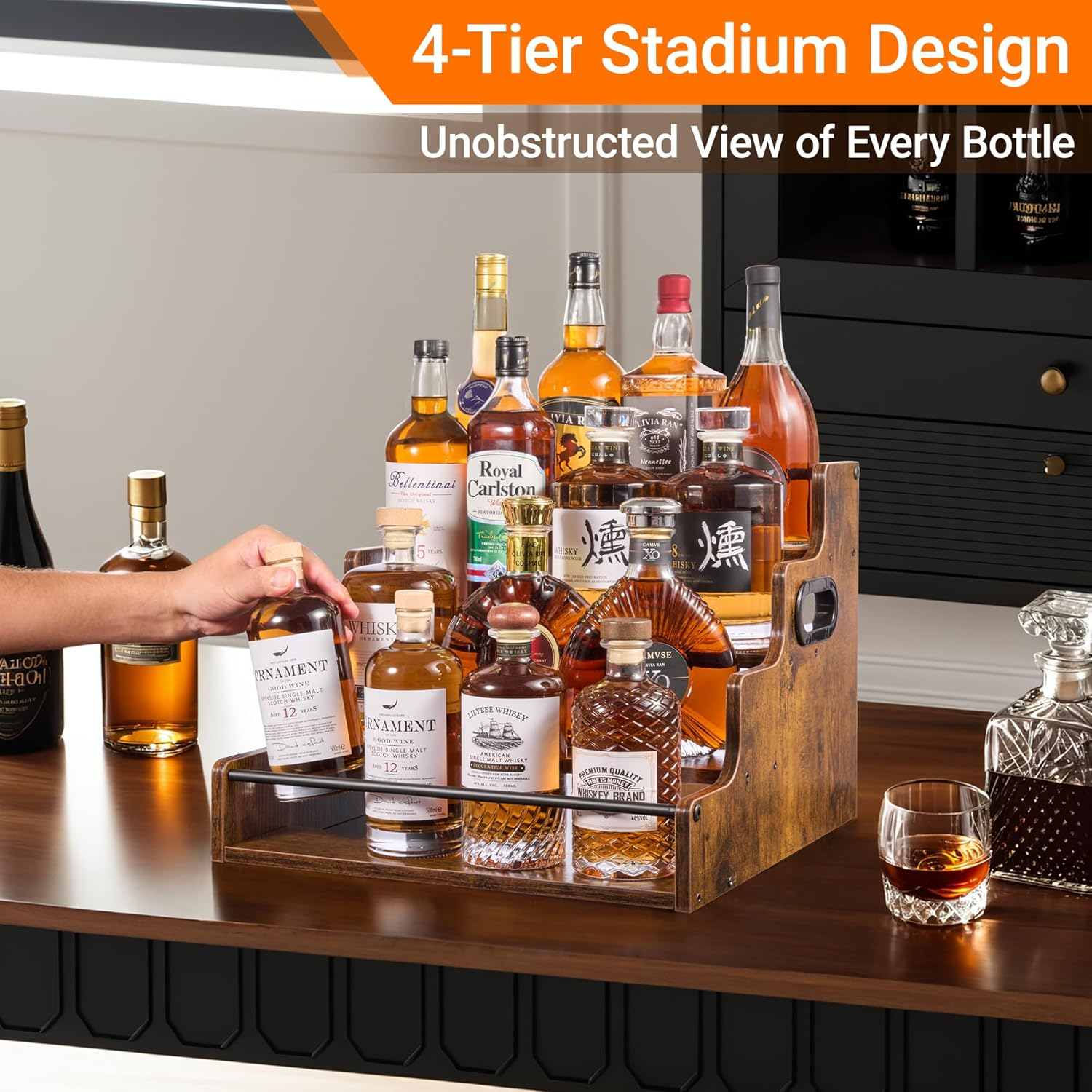 Liquor Bottle Display Shelf, C - đánh giá và giá Home Bar And Cabinet