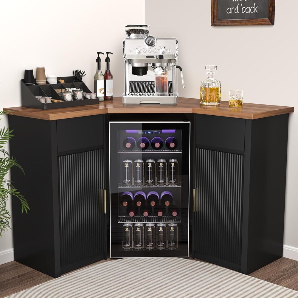 Ridged Space Bar Cabinet, Stor - đánh giá và giá Home Bar Setup