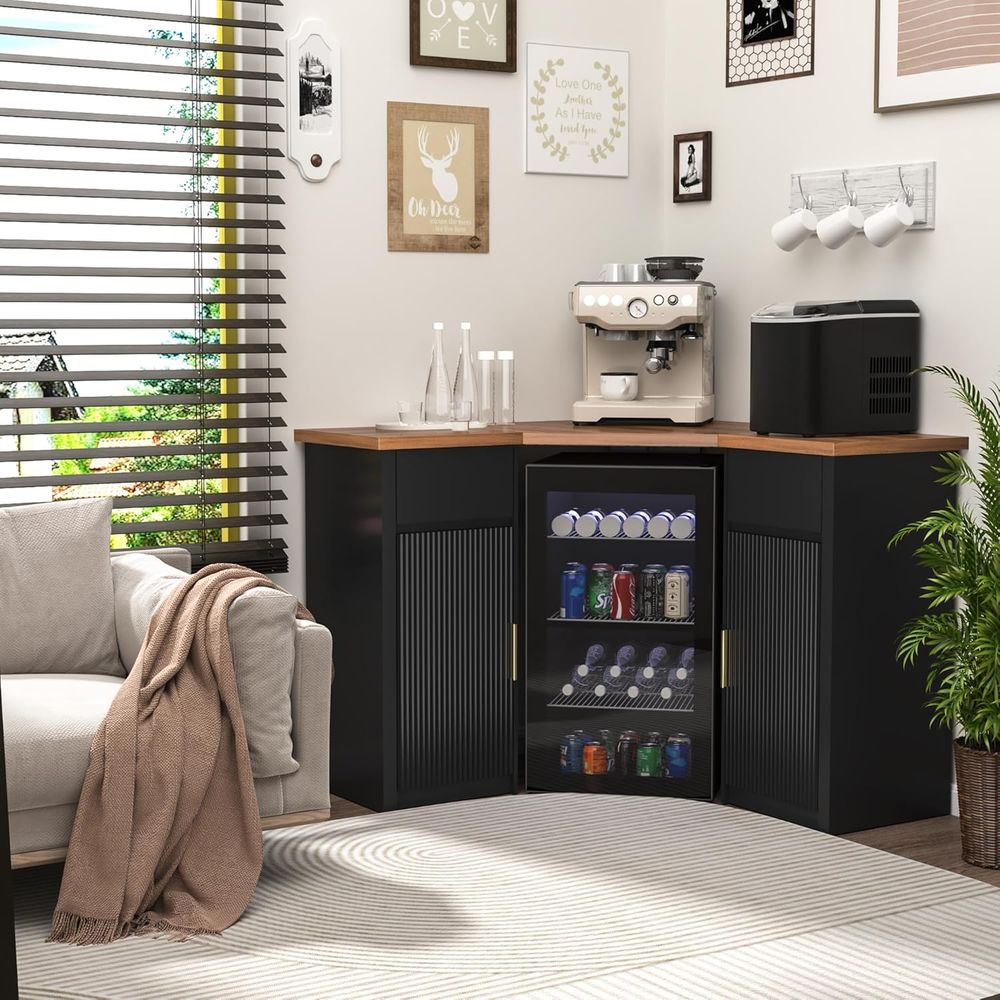 Ridged Space Bar Cabinet, Stor - đánh giá và giá Home Bar Setup