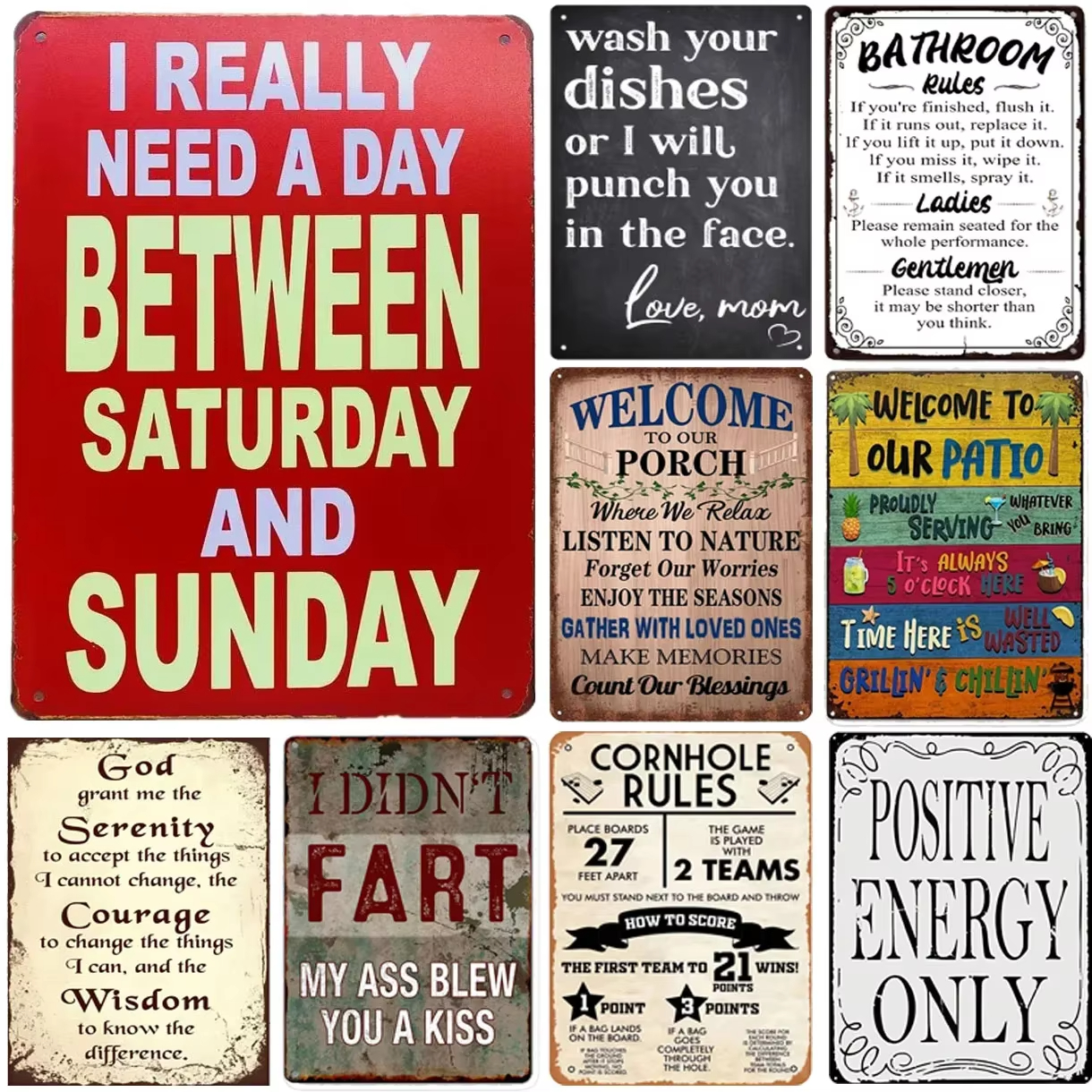 Quotes Plaque Metal Tin Signs  - đánh giá và giá Home Bar Cafe